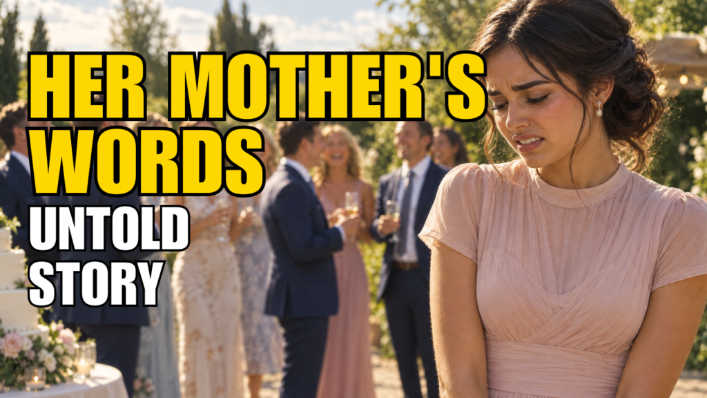 Hurt young woman in a pink dress at an outdoor wedding, the memory behind a wife who would reach for glasses long after taking them off.